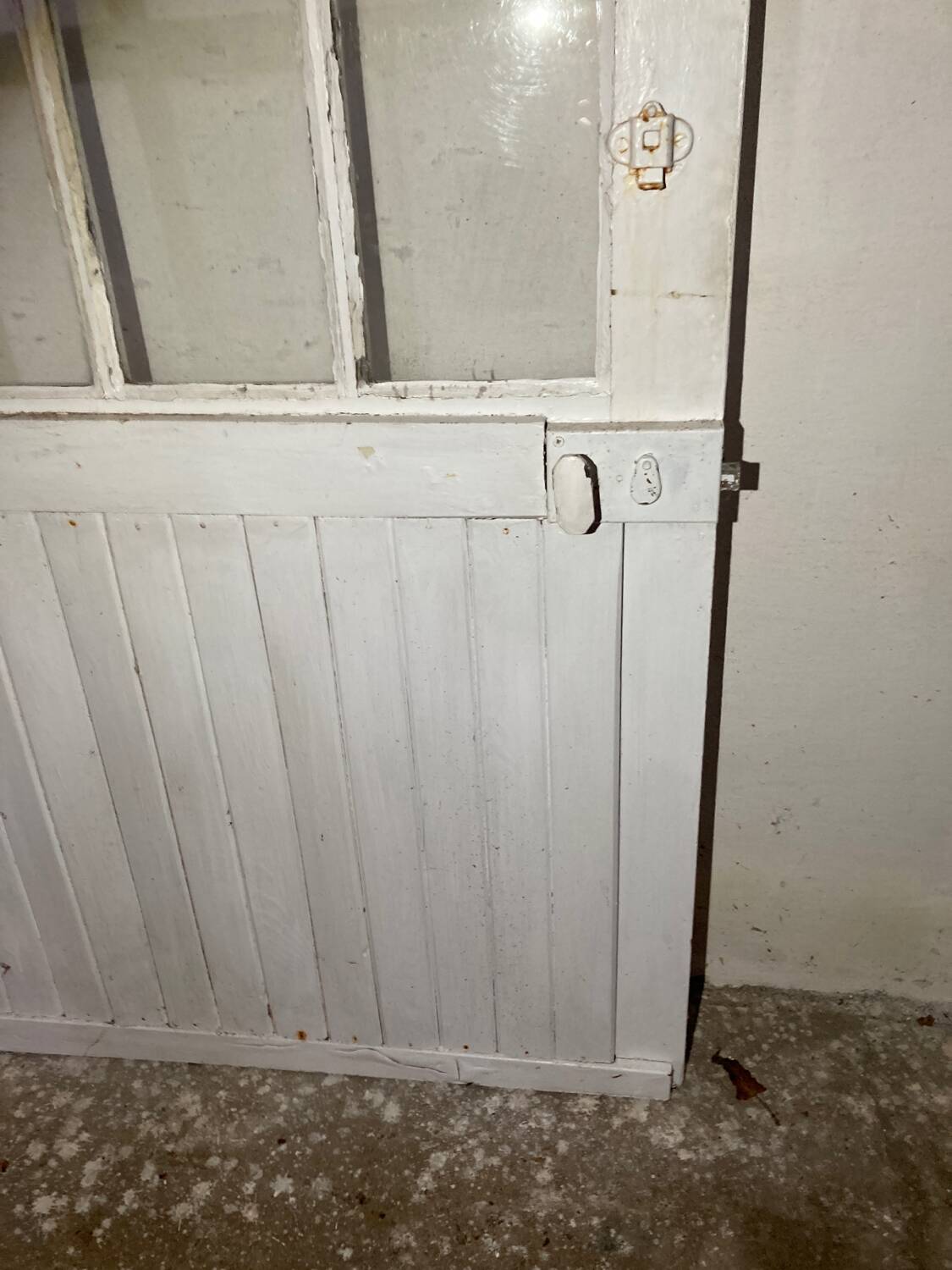 Porte vitrée ancienne style verrière atelier blanche