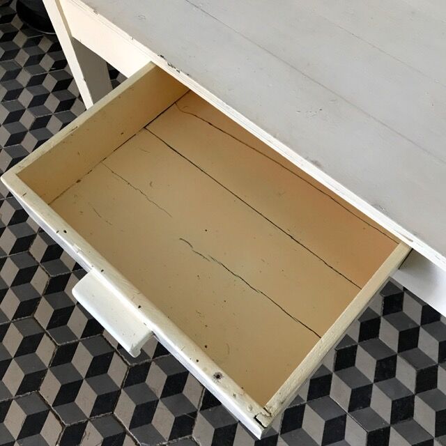 Old white wooden table