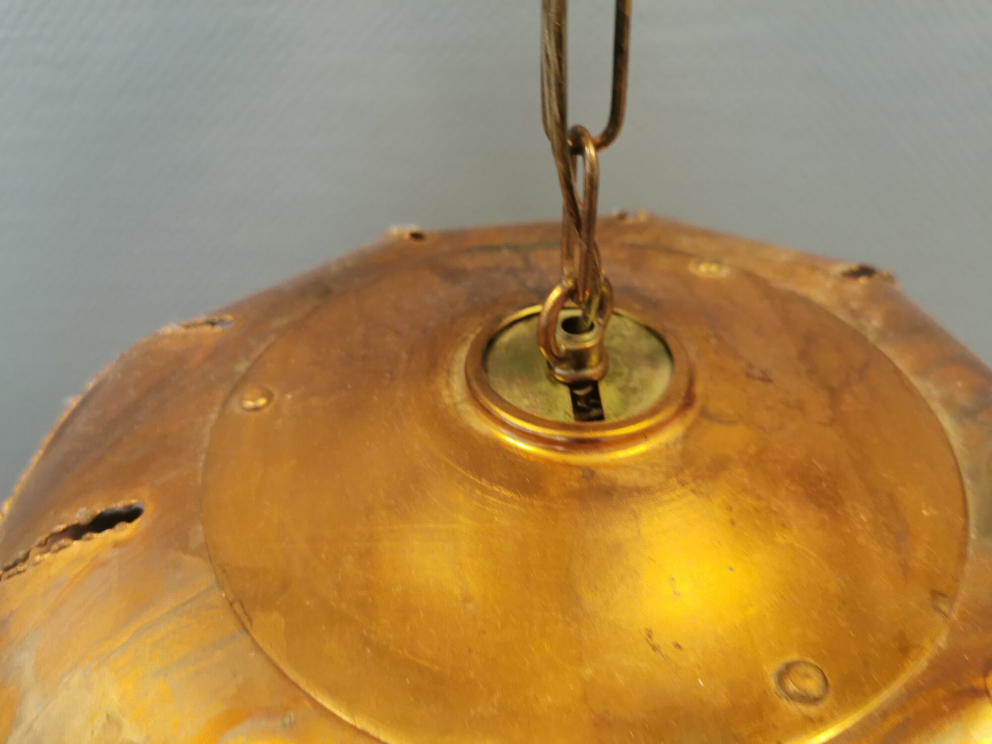 Artichoke lamp, designed by,  Svend Aage Holm Sørensen, with layered flame cut copper slats