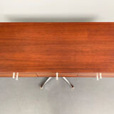 Rare small chest of drawers with 6 drawers, teak wood with chrome-plated base by George Nelson for Herman Miller, USA, 1950s