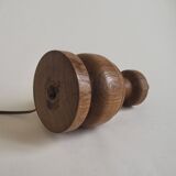 Wooden lamp with fabric shade