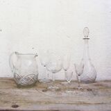 Spanish Blown Glass Tableware Set, 1940s, Set of 62