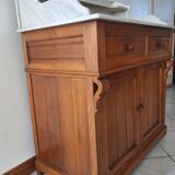 Old bathroom cabinet with marble