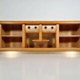 Enfilade/Credenza in oak and brushed brass, Italy, 1970