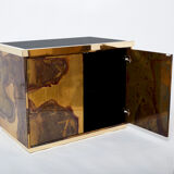 Pair of brass cabinets oxidized 1970
