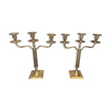 Paire de chandeliers en laiton
