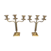 Paire de chandeliers en laiton