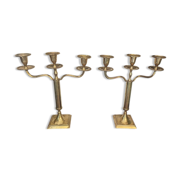 Pair of brass candlesticks