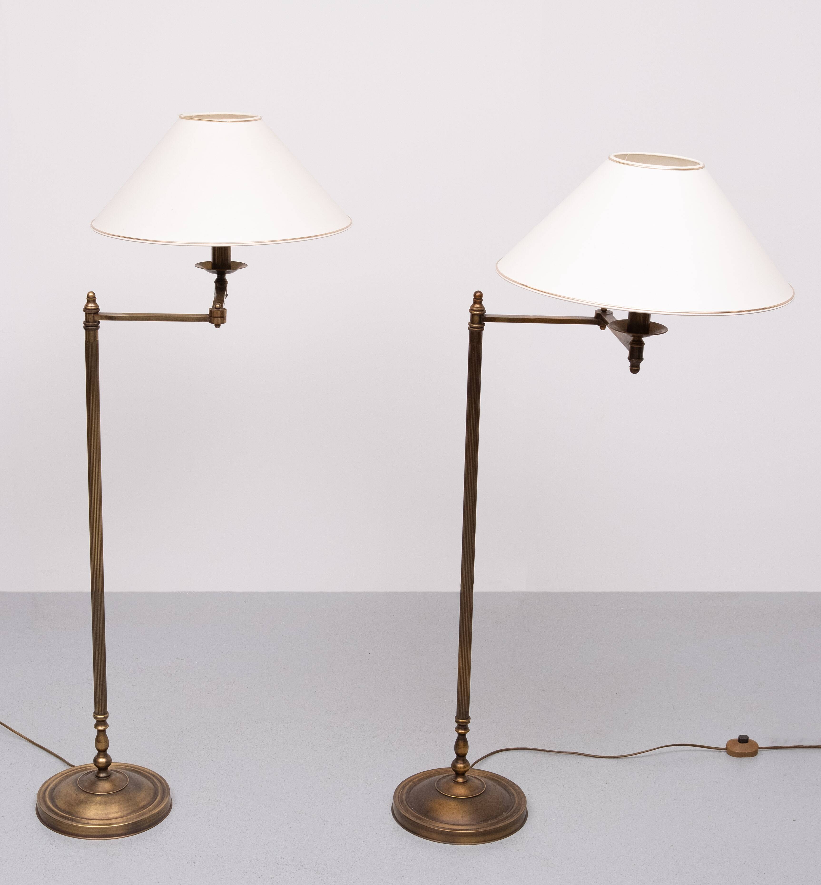 Pair of classic swing arm floor lamps from the 1980s, Germany