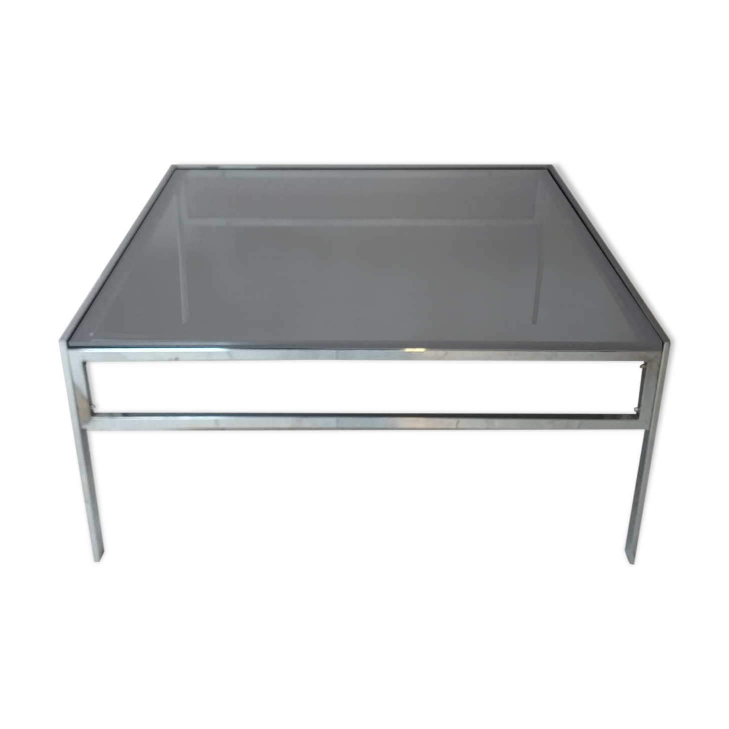 Coffee table chrome and smoked glass