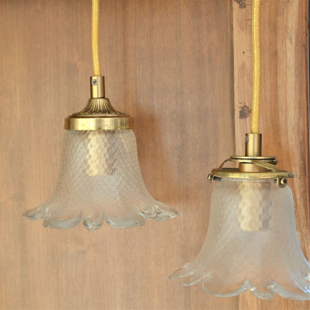 Duo of walkers in glass flowers and yellow cord