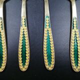 Lot of 6 russian solid silver spoons enamelled