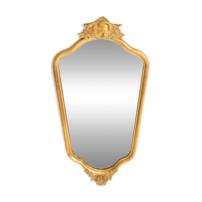 Miroir décoratif en bois doré, Italie, années 1960