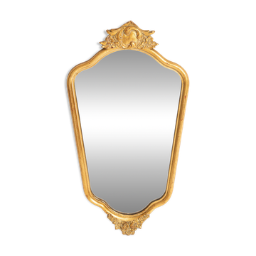 Miroir décoratif en bois doré, Italie, années 1960