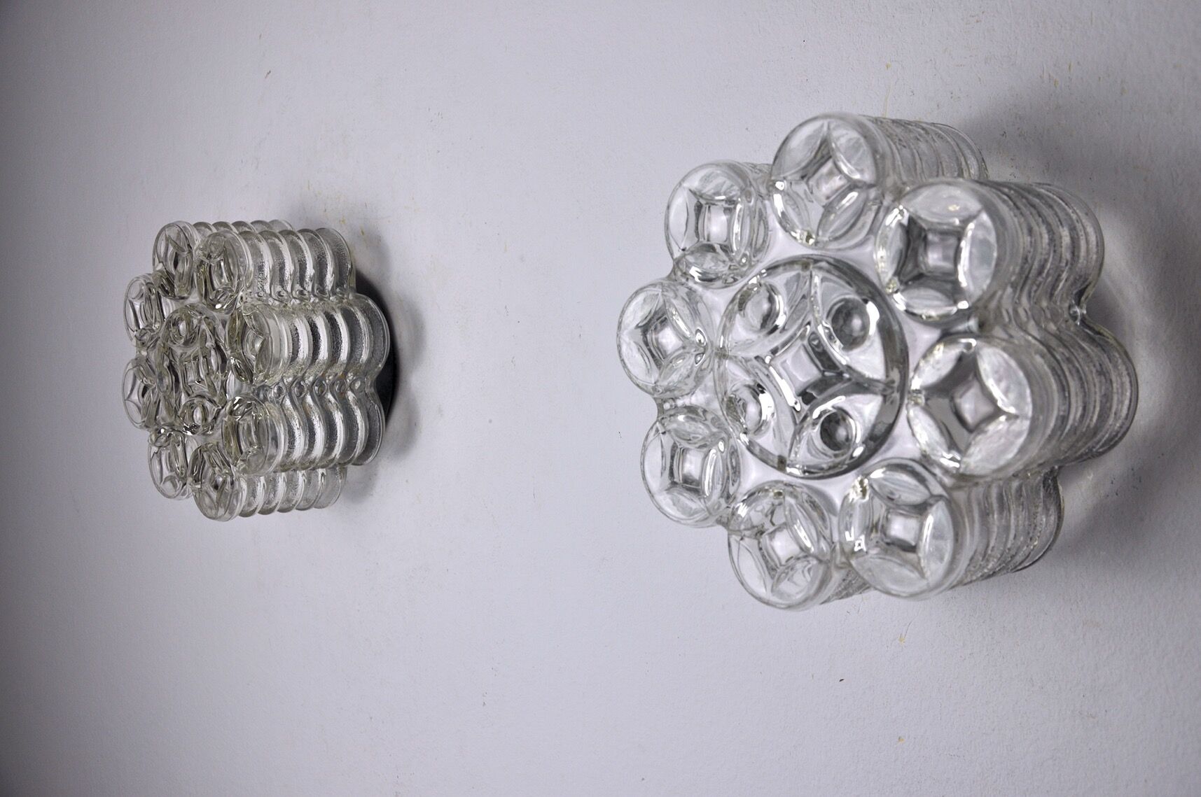 Pair of wall lamps by WILLA, geometric glass, Germany, 1960