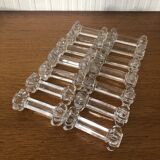 14 glass knife holders cut with "flower" motifs