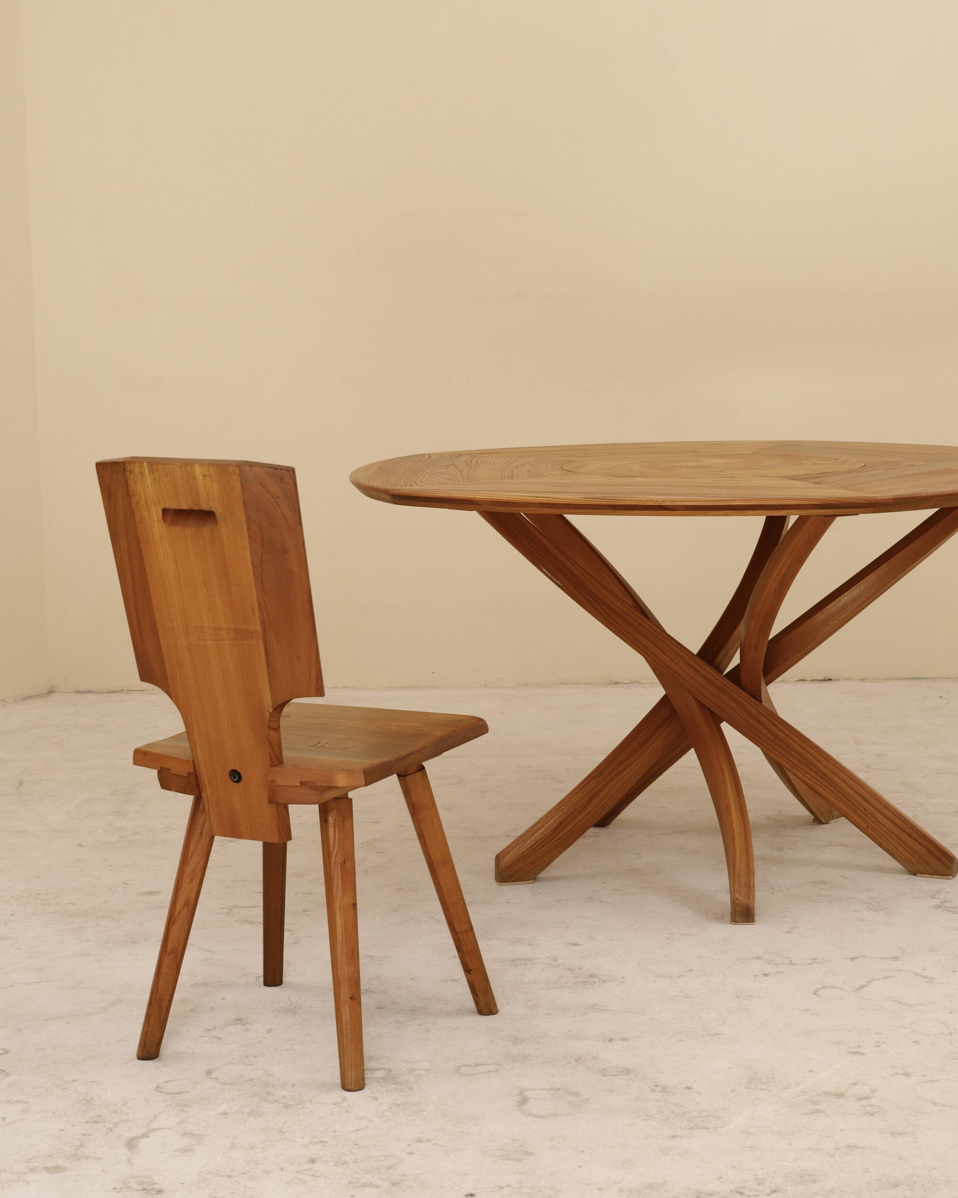 Table en orme massif, Seltz, France, 1990’s