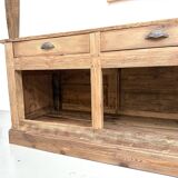 Very large pine trade counter, circa 1920.