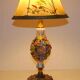 Lamp or night light bronze and ceramic glazed flowers