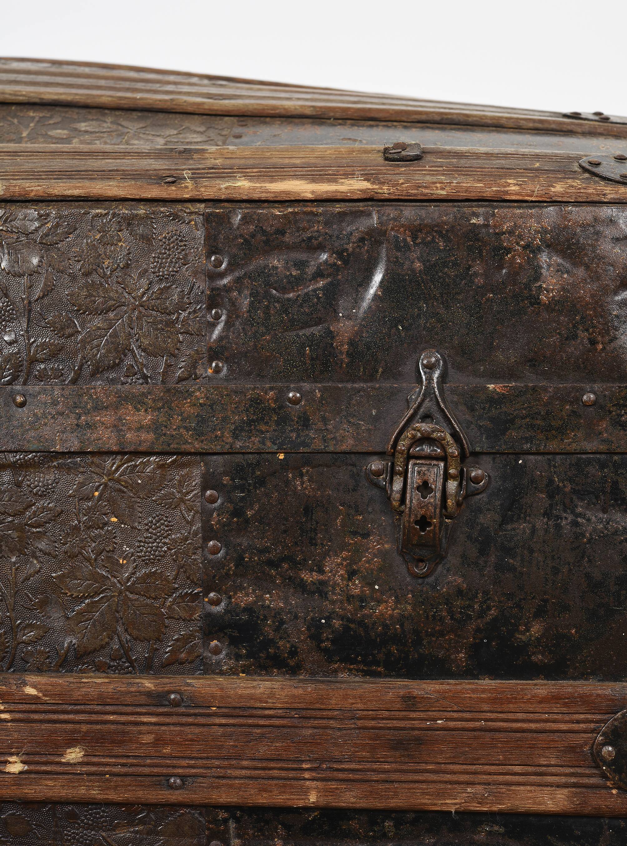 Malle de victorienne, coffre de voyage à vapeur, XIXème.