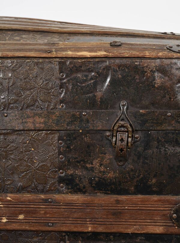 Malle de victorienne, coffre de voyage à vapeur, XIXème.