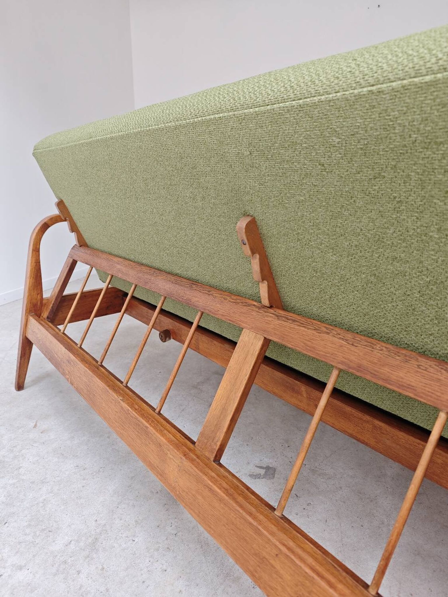 Green Banquette Daybed from Czechoslovakia 1960