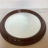 Brown plastic oval mirror made in belgium