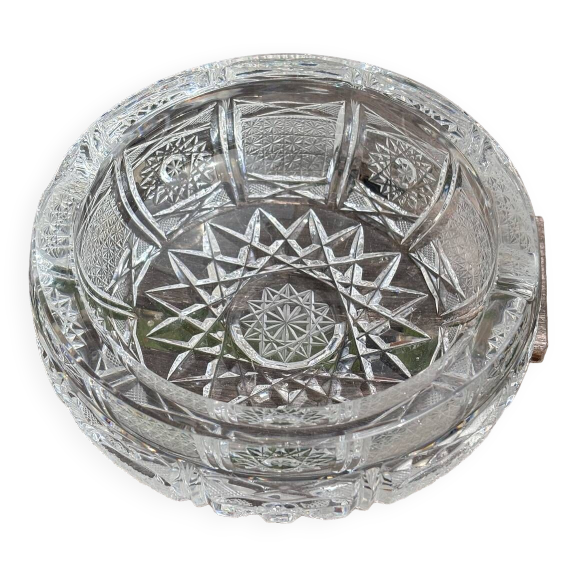 Cendrier, vide-poche en cristal taillé