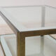 Table basse en laiton, verre et miroir 1970