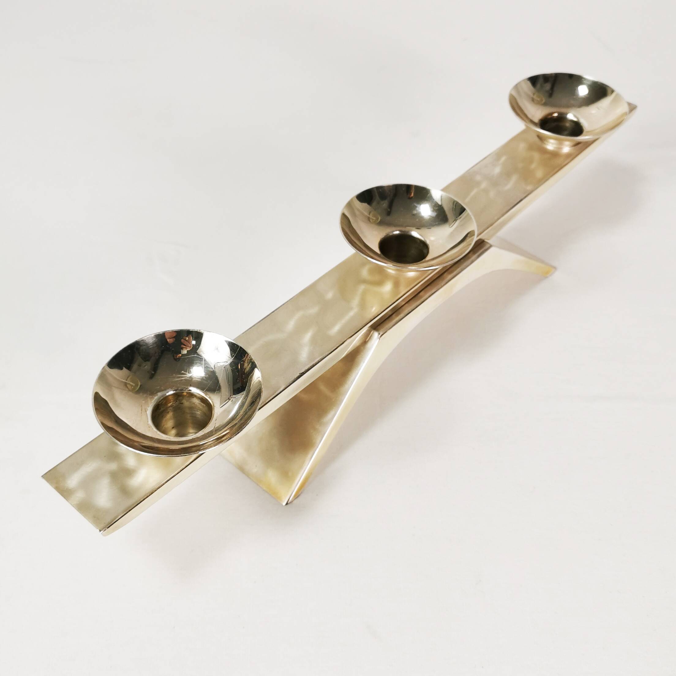 Mid Century Candlestick, WMF, designed by Kurt Radke, 1960s.