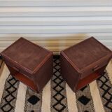 Pair of rattan bedside tables