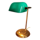 Banker's lamp in brass and green opaline, 1930s