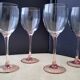 4 Luminarc wine glasses with pink stems