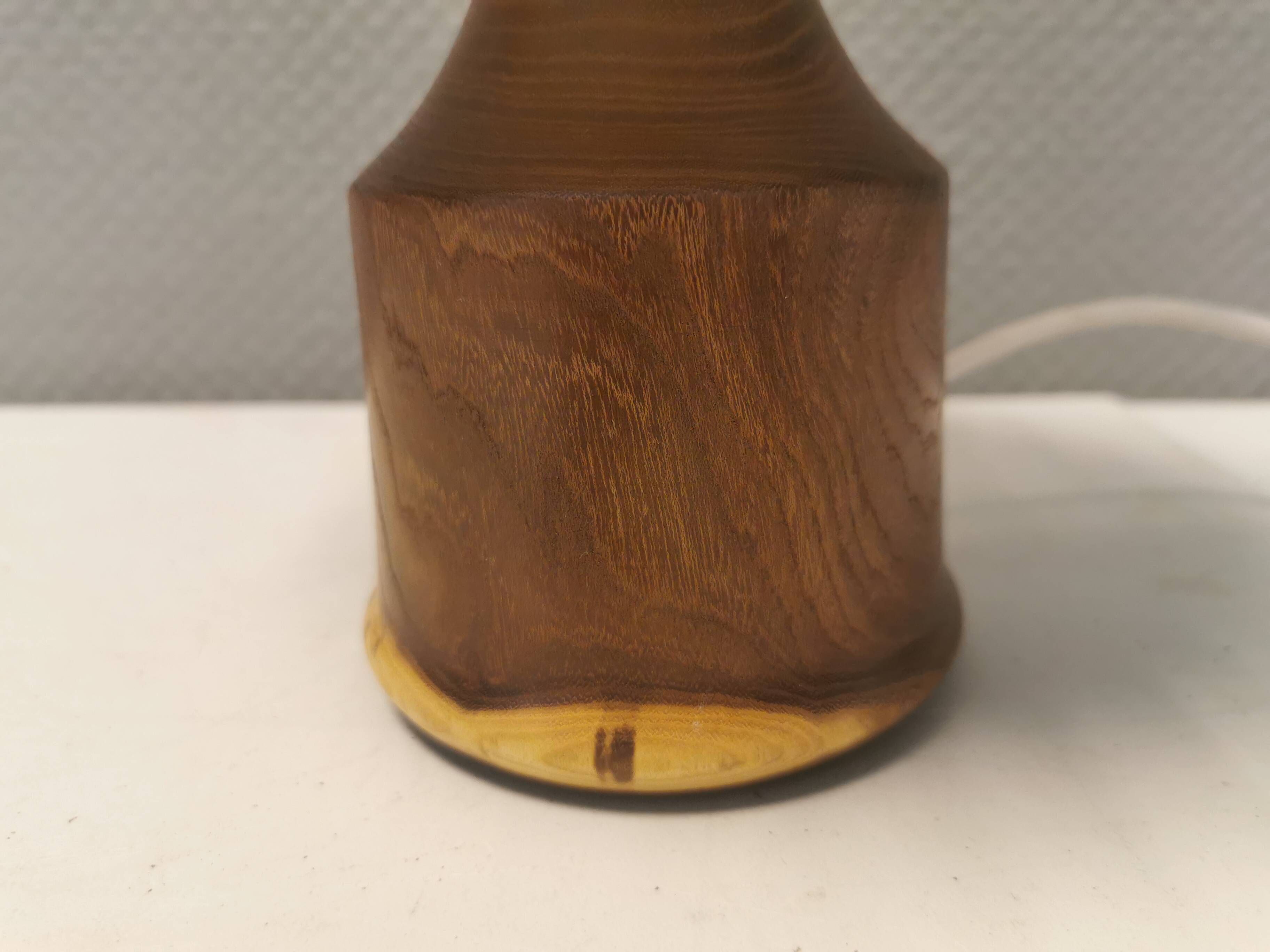 Beautiful sting lamp in twisted wood. Estimated 1970s and Swedish or Danish.