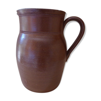 Glazed stoneware pitcher