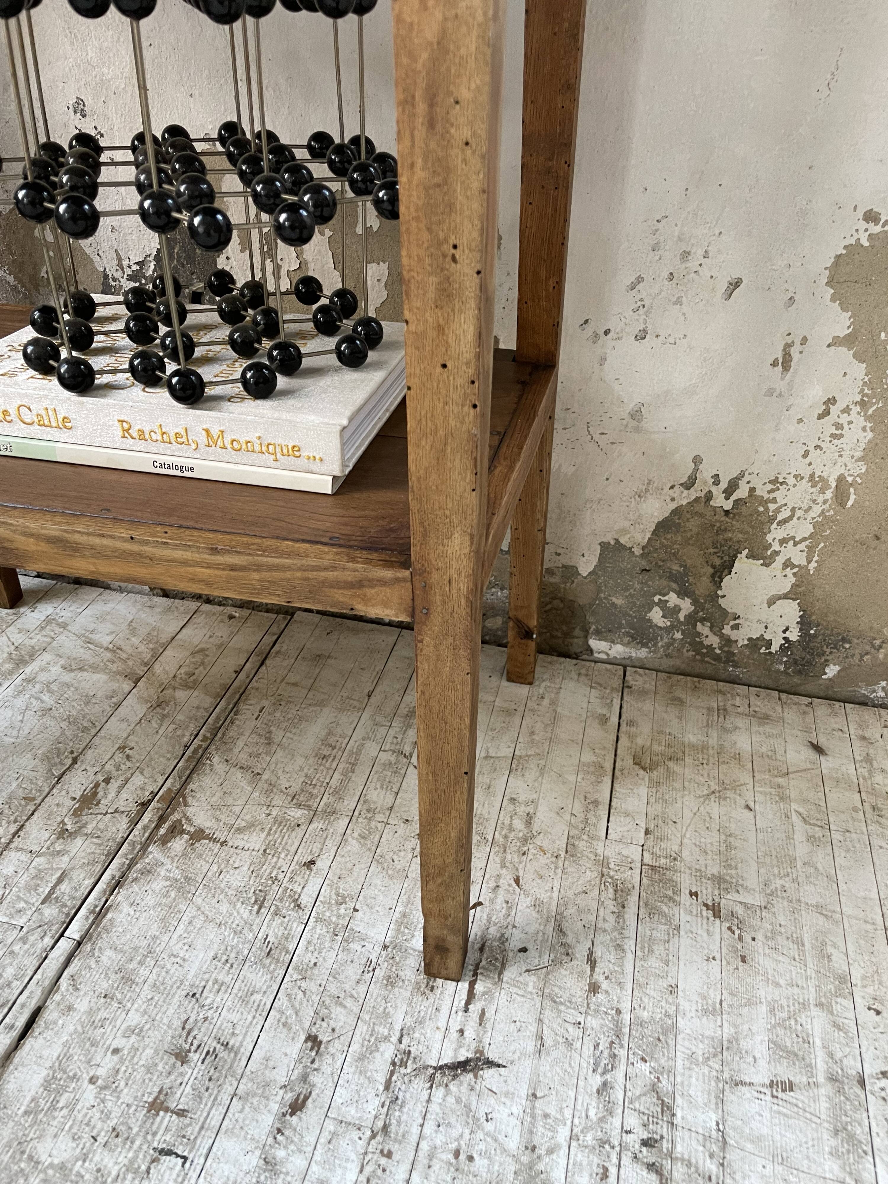 Oak spindle leg console table