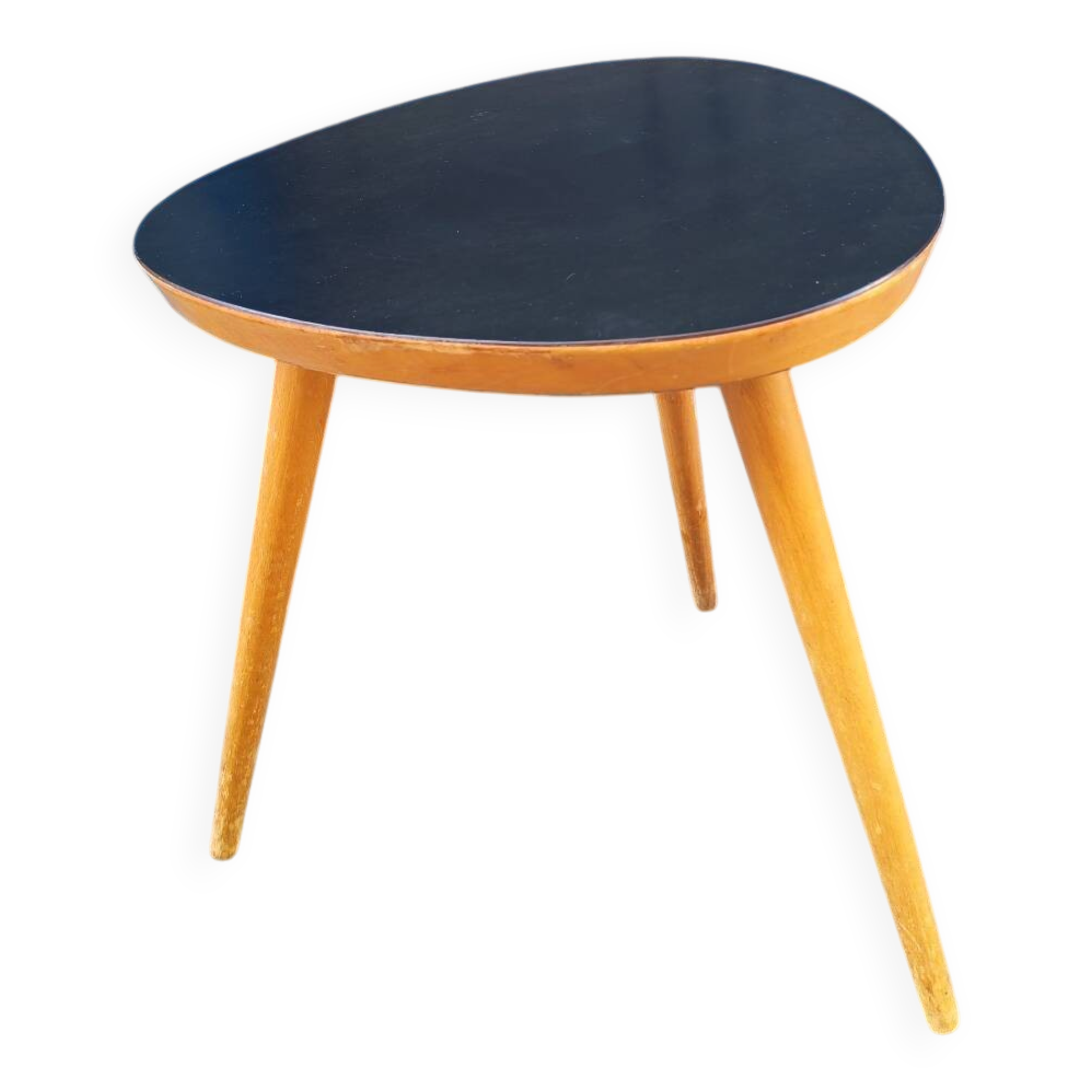 Tripod side table in rockabilly style from the 1960s.