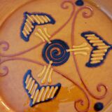 Plat en céramique, terre cuite vernissée signé Biot années 60/70