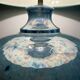 Lampe céramique bleu irisée années 80
