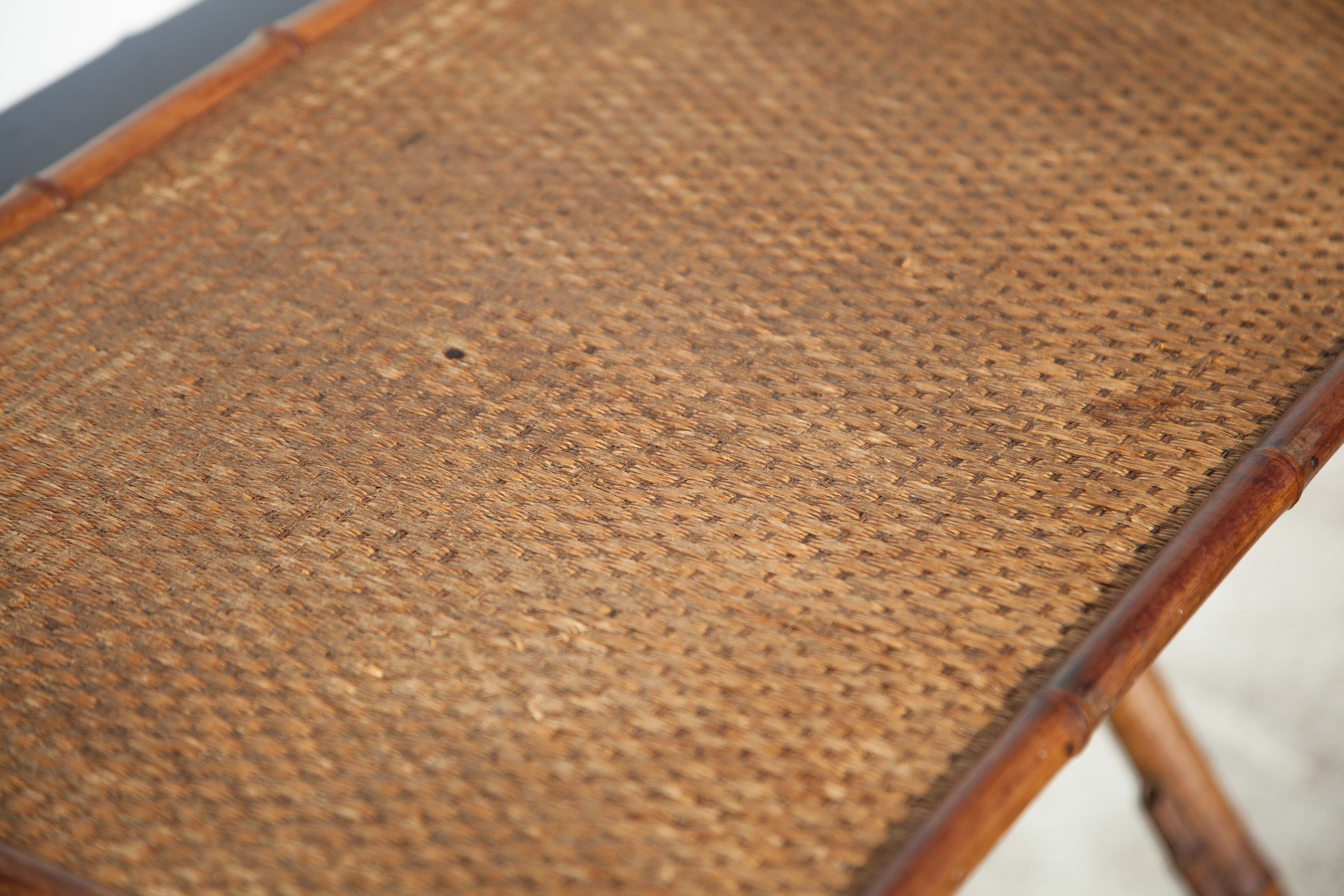 Folding bamboo table side table colonial style table, veranda, patio, interior decor