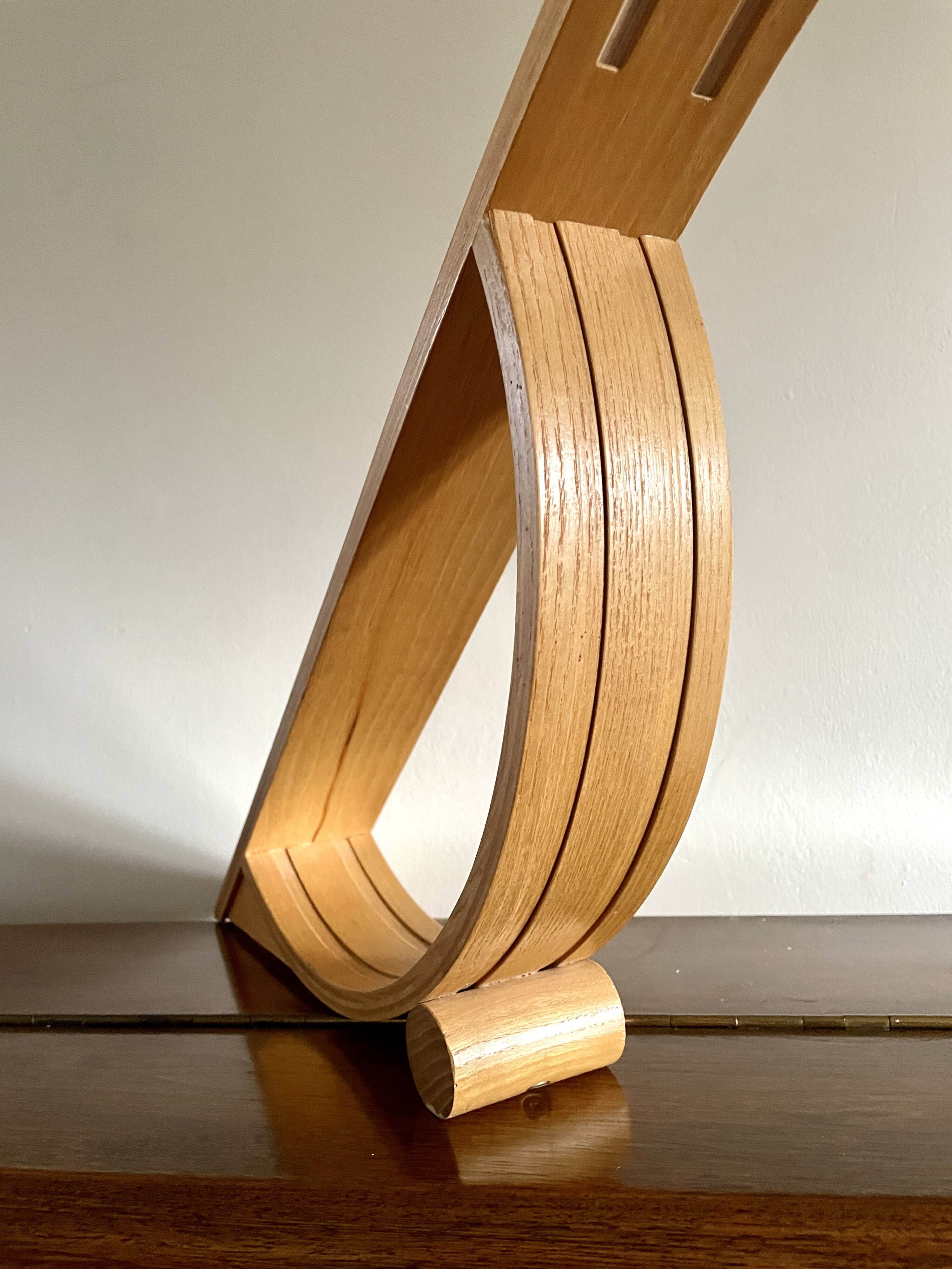 Lampe minimaliste en bois 1980