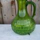 Vintage Italian translucent green carafe