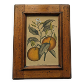 Orange painting and its wooden frame