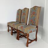 Beech Os De Mouton tapestry chairs (set of 6)