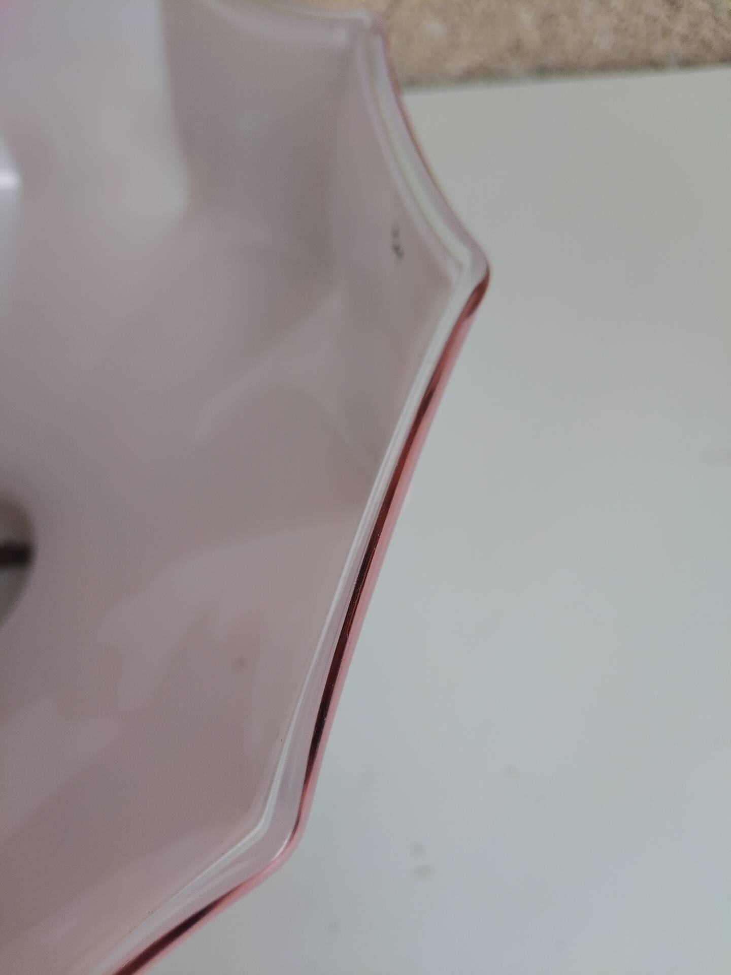 Vintage pink pastel opaline lampshade – 1940s/1960s