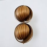 Wooden  Double Moon Pendant Lamp