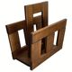 Midcentury brutalist oak magazine rack or holder, Dutch ca 1960s
