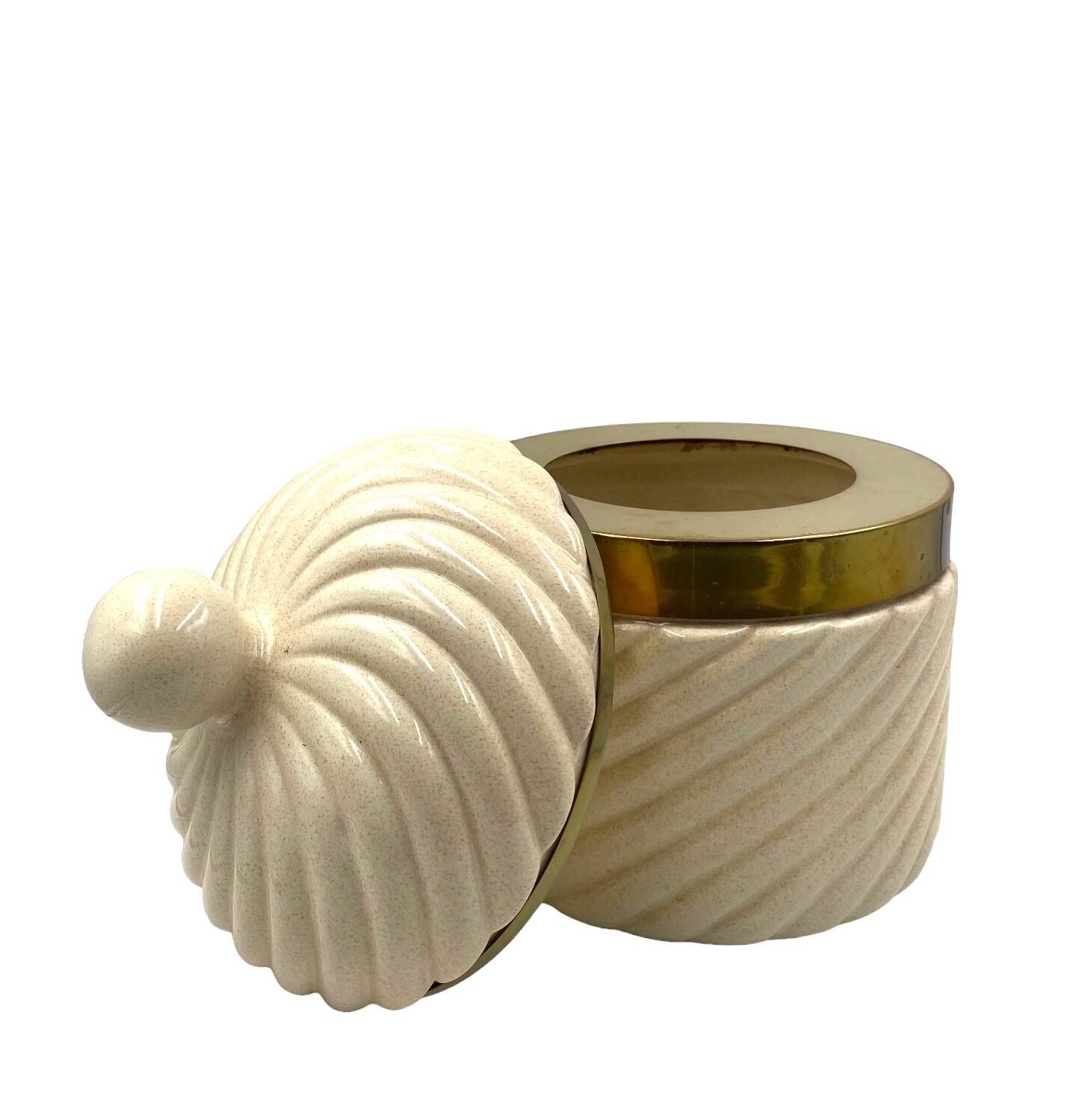 Tommaso Barbi, White Ice Bucket / jar, B Ceramiche Italy, ca. 1970