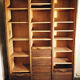 Meuble classeur à triple rideau vintage en bois