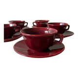 Burgundy cup and saucer